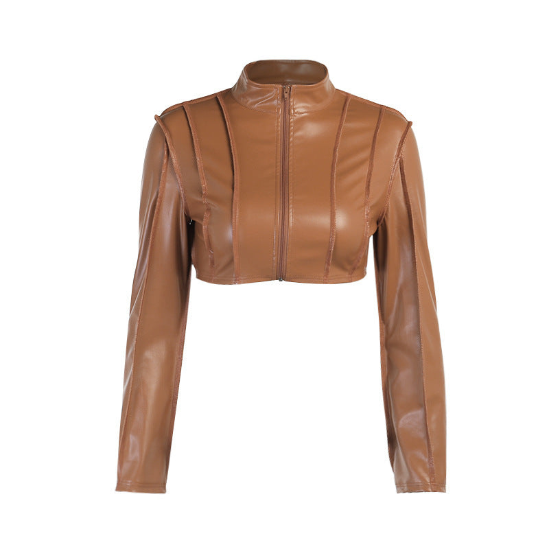 Autumn Crop Top Leather