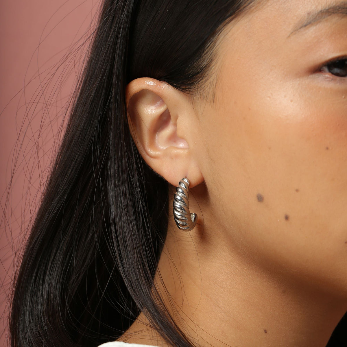 Silver Athena Hoops