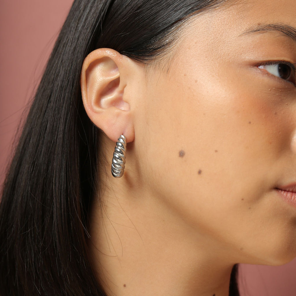 Silver Athena Hoops