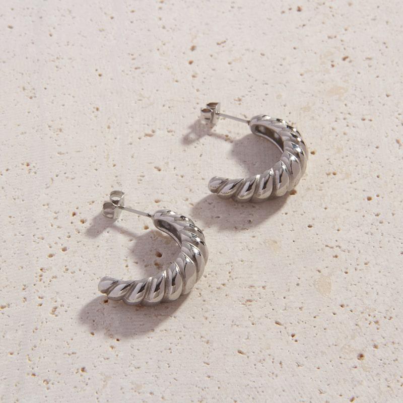 Silver Athena Hoops