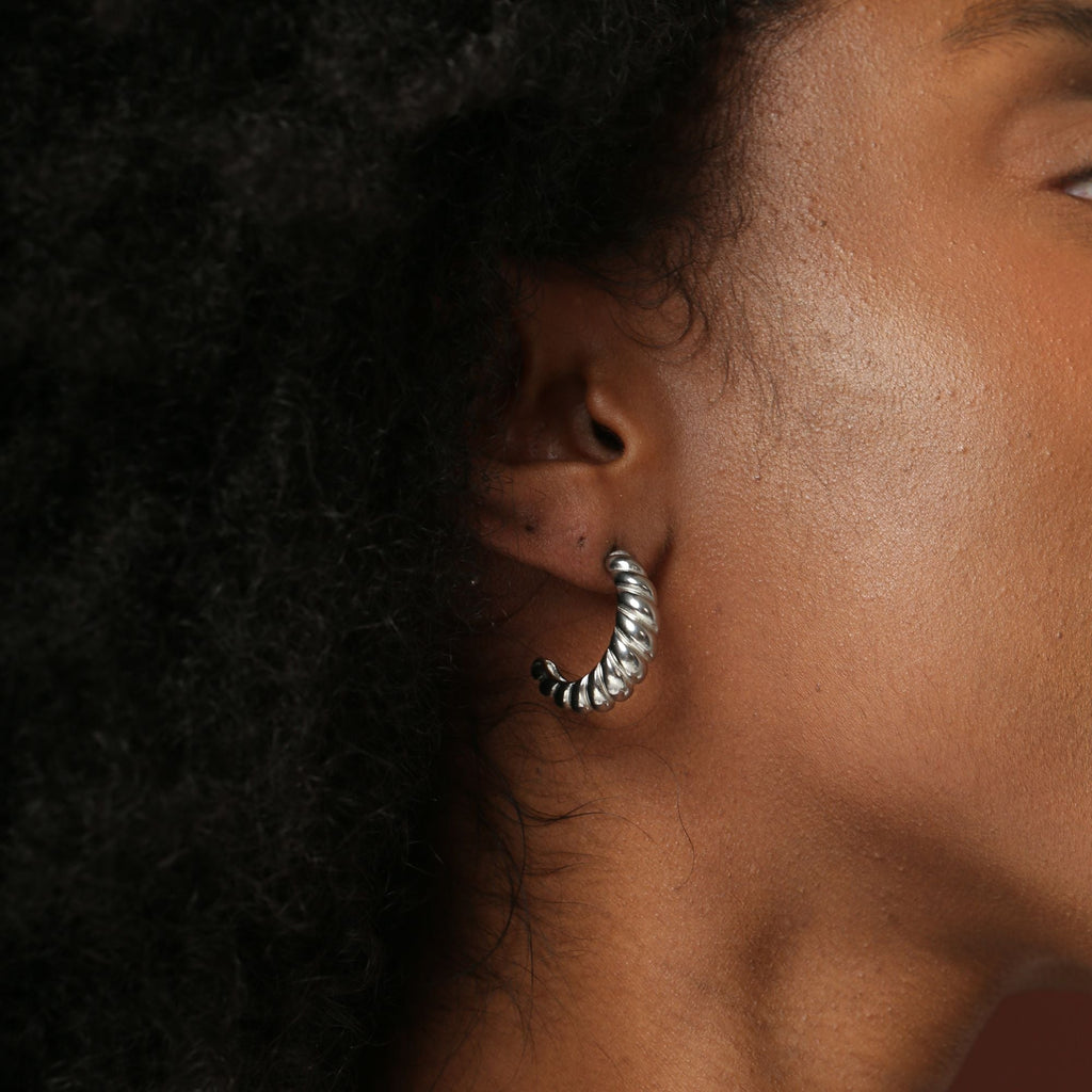 Silver Athena Hoops