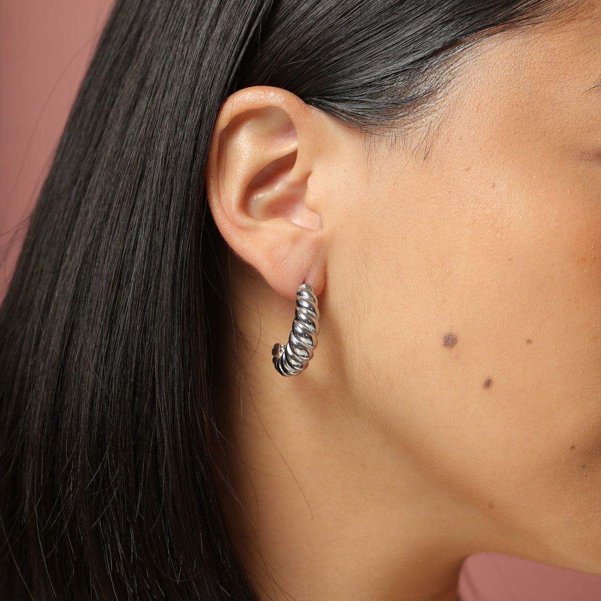 Silver Athena Hoops