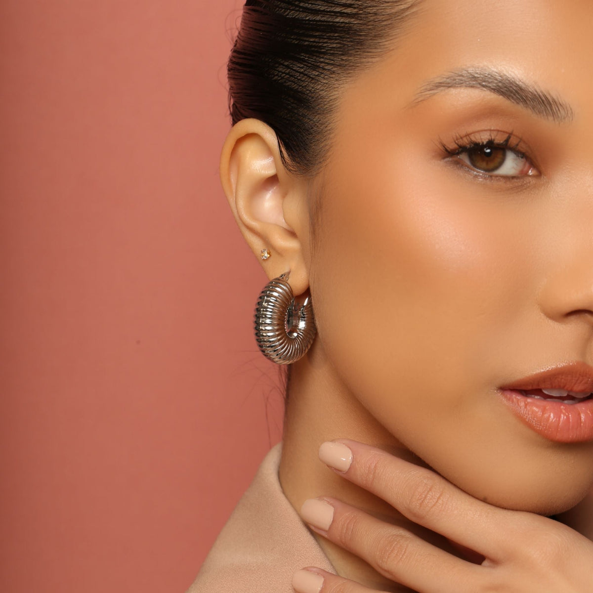 Silver Lia Hoops