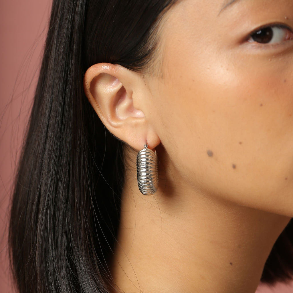 Silver Lia Hoops