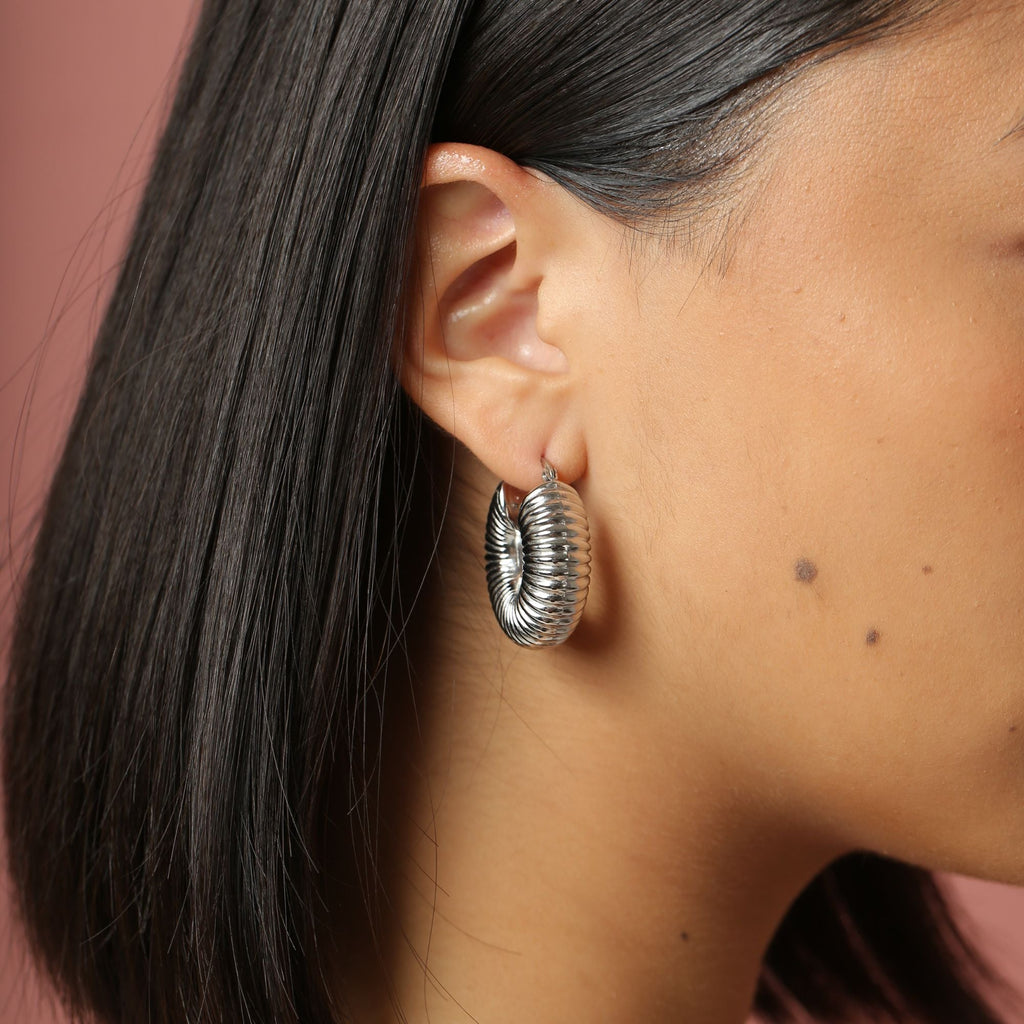 Silver Lia Hoops